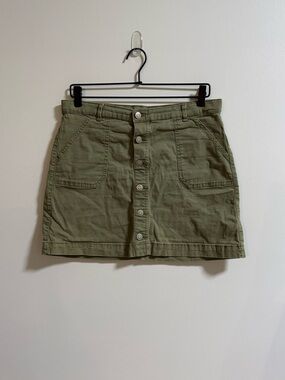 wonder nation Olive Green Button-Front Skirt